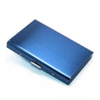 RFID Blocking Aluminum Metal Slim Wallet for Men - Anti-Scan Credit Card Holder and Thin Money Bag Case blue