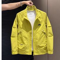 Mens Stand Collar Hooded Loose Casual Work Jacket Outerwear M žalia
