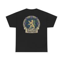 Scotland Forever Lion Crest T-Shirt | Scottish Thistle Badge Tee M gray