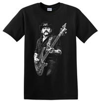 Lemmy Kilmister T-shirt Bosinė gitara Muzikantas Roko legenda Grafinis marškinėlis Dovana Suaugusiam L gray