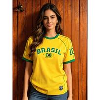 Brazilijos futbolo marškinėliai futbolo marškinėliai Retro spaudinys Kvėpuojantys greitai džiūstantys Treniruočių gerbėjų sportiniai trumpomis rankovėmis viršutiniai drabužiai Chic drabužiai S yellow