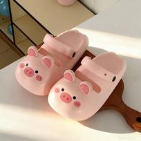 Chic Lounge Pink Pig Clogs Women'S Adjustable Strap Non-Slip Eva Slides Shoes Woman Summer Indoor Outdoor Shower Beach Eva Clogs 36-37 rožinė