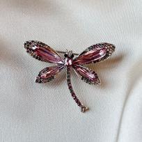 Alloy Dragonfly Large Chestpin Centerpiece Brooch Glass Hat Decoration Pin dangaus mėlyna spalva