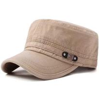 Washed Cotton Flat Top Military Cap Adjustable Outdoor Fisherman Caps Women Men Cadet Army Cap Retro Army Hats Bone Man Cap