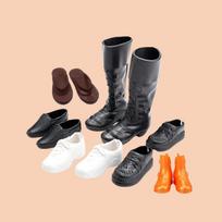 6 Pairs/Pack Shoes for Male Doll Princess Ken Fashion Casual Style Leather Sneaker Slipper Boots for 30cm Ken Doll Accessories gray