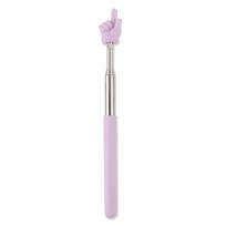 22-70cm Metal Teacher Pointer Macaron Finger Reading For Teacher Retractable Adjustable Length Stainless Frosted Handle Pointer violetinė
