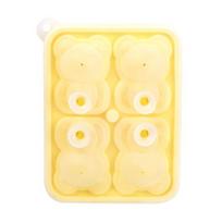 Bear-Shaped Ice Cube Tray Easy-Release Silicone Ice Mold for Freezer Cute Animal Ice Maker for Cocktails Coffee Summer Kitchen Tool geltona