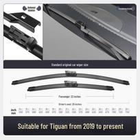 Compatible Wipers for FAW-Volkswagen TAYRON: 20  Front, 21  Rear, 19 Model Frameless FAW-Volkswagen TAYRON Rear Wiper (1 piece) gray