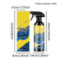 Car Nano Quick-Coat Restore-Coating Spray Waterless Car Wash Car Clear Coat Repair Multi-functional Coating Renewal Agent Spray 120ML yellow