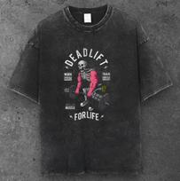 Mens Gym Skeleton Deadlift Oversized T Shirt Black Y2K Grunge Streetwear S-2XL S įvairiaspalvis