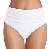 High Waisted Bikini Bottoms for Women, Tummy Control Swimming Trunks, Flexible Fit Ruched Detailing Beach Shorts Swimwear L žalia