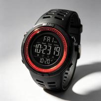 Vyriškas skaitmeninis laikrodis SKMEI Chronografas LED apšvietimas Mokyklai 1251 gray