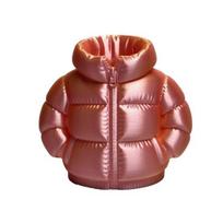 Down Jacket Pen Holder, 3D Printed Funny Puffer Jacket Pencil Cup, Small Desk Organizer Storage Box for Home Office Desktop Decor rožinė