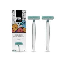FURR Bikini Line Razor With Chromium and PTFE Coated Reusable Blade | With Protective Sleeve & Anti Slip Grip | Painless Hair Removal | Irritation white