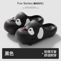 Women Summer Platform Clogs Cute Cartoon Dog Indoor Street Slippers Close Toe Soft EVA Female Leisure Sandals Girls Beach Slides 35-36 juoda