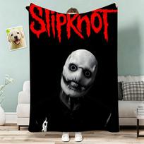 Rock Slipknot Band Throw Lightweight 240g Flannel Blanket Soft Skin-friendly for Summer Cooling 100x150cm red