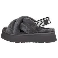 UGG DISCO su vilnos pamušalu, kryžiuojamos patogios šlepetės stilingos basutės moteriškos pilkos 1121550-CHRC 36 gray