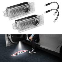 Raudonas JOHN COOPER WORKS Logotipo Projektoriaus Šviesos 2 vnt LED Durų Šviesos MINI F55 F56 F57 R60 R58 R59 R57 R55 MINI Šešėlio Šviesos qclyn77 gray