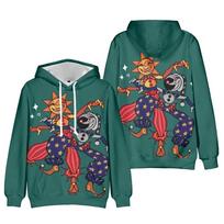 FNAF Security Breach Sun and Moon Hoodie, Sundrop Moondrop Anime 3D Print Pullover Hooded Sweatshirt for Game Fans XXS black
