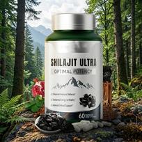 Shilajit Ultra Optimalaus Potencijos Kapsulės – Aukščiausios Kokybės Himalajų Dervos Ekstraktų Kompleksas (60 vienetų) 1pack