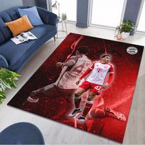 Soccer Player 42 Portrait Print Area Rug Football Fan Non‑Slip Rectangular Floor Mat Sport Home Decor Carpet for Living Bedroom 40x60cm( 15x23in ) gray