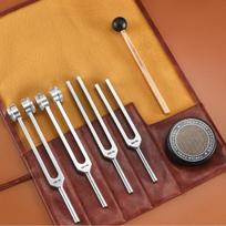 Profesionalus derinimo šaku rinkinys 128Hz 136.1Hz 256Hz 384Hz garsų terapijai 1SET Tuning Fork  brown