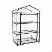 Skaidrus PVC Šiltnamis Skaidrus Nešiojamas Mini Dangalas Atsparus Vandeniui 3-tier gray