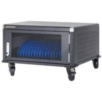 Manhattan Laptop Charging Cabinet Desktop via AC Adapter (EU) 20-bay, Install device's AC Adapter (power cables) into unit, Suitable for ALL laptops (to 16"), iPads, MacBooks, Chromebooks, other portable devices, Bays 380x30x280mm, Cart, Lockable MHT_181129
