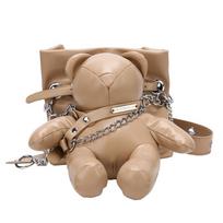 Cartoon small bag 2025 Mori girl personality cute doll doll funny shoulder crossbody bucket bag chaki