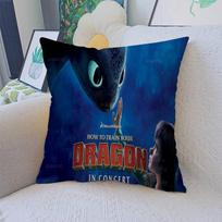 H-How to Train Your D-Dragon Cartoon Cushion Cover Decorative Pillow Sofa Home Decor case pillow cases 12x12Inch blue
