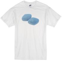 VIAGRA BLUE PILLS PFIZER ERECTILE DYSFUNCTION ERECTION FUNNY WHITE T-shirt S white
