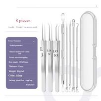 Professional Blackhead & Pimple Remover Kit - Stainless Steel Comedone Tweezers Acne Treatment Tools Set for Skin Care white