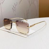 Fashion Vintage Rimless Square Sunglasses Casual Luxury Design Eye Sunglasses Gradient Shades Decor Sun Glasses Men Women gray