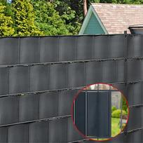 30pcs Privacy Screen Clamp Bars PVC Mounting Clip Garden Fence Fixing Clip Weatherproof Double Rod Mats Garden Clamping Strips China Mainland gray