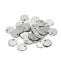 10-50pcs/lot 6-30mm Round Stainless Steel Dog Tag Charms Pendants For DIY Necklaces Bracelets Jewelry Making Findings Supplies 12mm X 20pcs gray