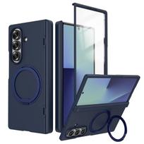 For Samsung Galaxy Z Fold 7 Magnetic Case, Full Body Protectived with 360° Kickstand, Built-in Screen Protector, Hinge Guard For Galaxy Z Fold 7 tamsiai mėlyna spalva