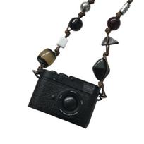 Retro Small Camera Necklaces Punk Flash Light Mini Camera Pendant Choker Long Chain Gift Decoration Vintage Sweater Chain juoda