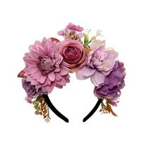 Soft Fabric Floral Headband Prom Photography Flower Crown Fabric Flower Headpiece  Women 2