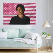 The Vampire Diaries Damon Salvatore Pink American Flag Banner Wall Hanging For Dorm Bedroom Living Room Aesthetic Decor 100X70CM black