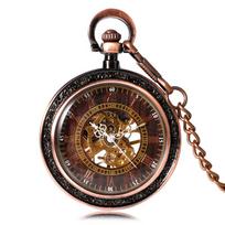 Classical Exquisite Copper Mechanical Hand Wind Pocket Watch Men Antique Fob Clock Relogio De Bolso Women Ladies Gift black