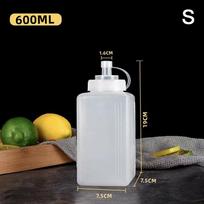 600/800/1000 ml spaudžiamos padažų buteliukai, pagardų dozatorius, didelė anga, apsaugoti nuo dulkių, virtuvės prieskonių, salotų padažo, alyvuolių aliejaus buteliukas S/600ml white