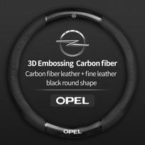 Car Carbon fiber Suede Leather Steering Wheel Cover For Opel OPCline ASTRA CORSA INSIGNIA MOKKA VECTRA GTC Tigra Accessories Ms3 black