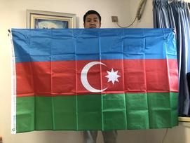 SKY FLAG Azerbaijan Flag Banner 90X150cm AZ AZE Azerbaijan Flag for Meet Parade Party Hanging National Flag Home Decoration Flag 90 x 150cm blue