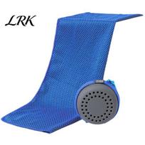 Lightweight Cooling Towel for Yoga with Round Carry Case, Portable Quick Dry Ice Towel, Physical Wrap Summer Athletic Neck, Face, Yoga, Gym, Small karališkos mėlynos spalvos