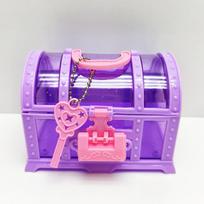 Cute Student Makeup Storage Box with Lock Durable Plastic Treasure Chest for Jewelry Stationery Small Toy Collection Dorm Use A2 purple