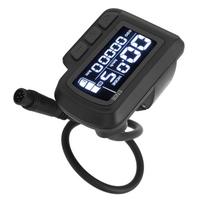 EN06 LCD dviračio ekrano spidometras su šviesos jungtimi, 6 kontaktų vandeniui atsparus laidas, 24V, 36V, 48V, 60V, elektrinio dviračio ekrano skydelis, skirtas 22,2 mm vairui black