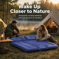 Double Tpu Air Mattress 2 Person Odorless Leak Proof Inflatable Bed Waterproof Foldable Portable Blow Up Mattress For Camping Tent Sleeping Pad mėlyna
