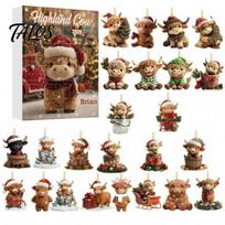 24 Day Countdown Calendar Christmas Advent 2026, Days Sea Turtle/Big Foot/Highland Cow/Dog Ornaments German Shepherd Decor Calendar, Collectible A