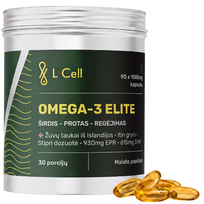 Žuvų taukai L CELL OMEGA 3 ELITE 1000mg, 90 kapsulių (-35% perkant 2 vnt.)