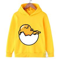 Rudens Žiemos Animacinis Gudetama Veiduko Spausdinti Gobtuvai Laisvalaikio Šilti Sportiniai Ilgomis Rankovėmis Vaikų Berniukų ir Mergaičių Unisex Gobtuviniai Džemperiai 100 yellow